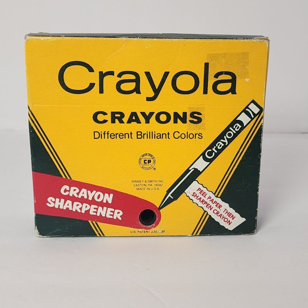 Vintage 1980s Binney Smith Crayola 64 Crayons Box Built In Sharpener Nostalgic S